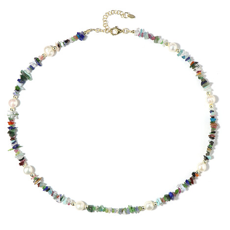 Collar en plata con Perla blanca Freshwater (Riya)