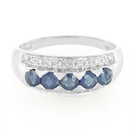 Zilveren ring met Kanchanaburi saffieren