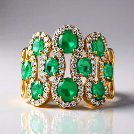 Anello in oro con Smeraldo Zambia