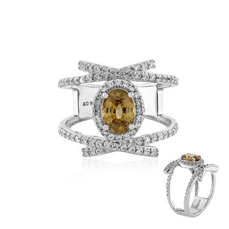 Kanariengelber Zirkon-Silberring