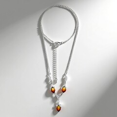 Collana in argento con Ambra Sunrise Baltica (dagen)