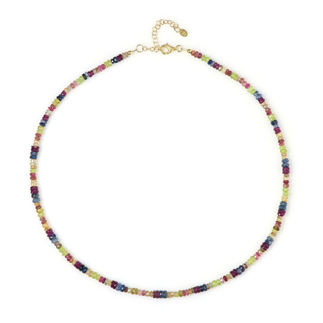 Zilveren halsketting met Nigeriaanse roze toermalijnen (Riya)