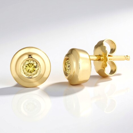 Orecchini in argento con Diamante Giallo I2