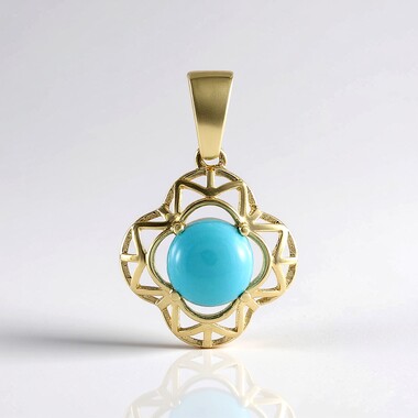 Ciondolo in oro con Turchese Sleeping Beauty (Ornaments by de Melo)
