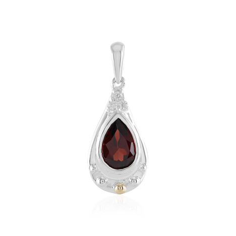 Mosambik-Granat-Silberanhänger mit Gold (Granulieren)