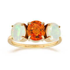 Anello in oro con Zaffiro Arancione Ban Ka Cha