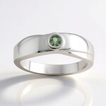 Bague en argent et Saphir vert de Tuléar  (Pallanova)
