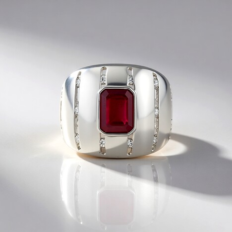 Anello in argento con Rubino del Madagascar (de Melo Essence)