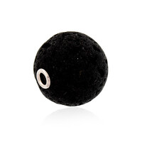 Pendentif en argent et Lave noire