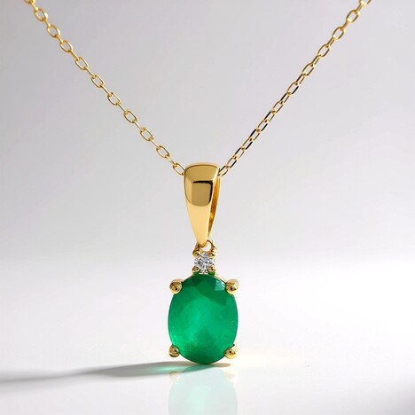 Collana in oro con Smeraldo Zambia AAA