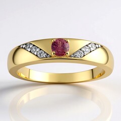 Anello in oro con Zaffiro Padparadscha