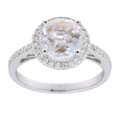 Gouden ring met een regenboog maansteen (CIRARI)