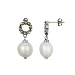 Orecchini in argento con Perla d'Acqua Dolce Bianca