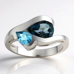 Anello in argento con Topazio Blu Londra (Pallanova)