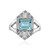 Anillo en plata con Topacio azul cielo