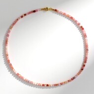 Pinkfarbener Opal-Silberhalskette