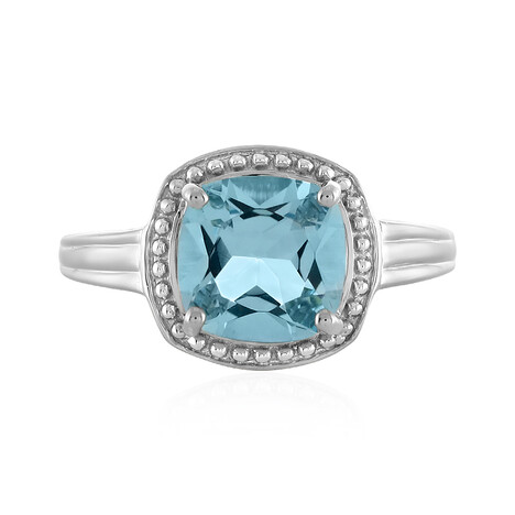 Zilveren ring met een hemel-blauwe topaas