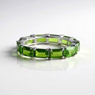 Anello in argento con Diopside Russo
