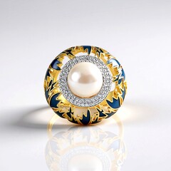 Anello in argento con Perla d'Acqua Dolce Bianca (Adela Silber)
