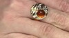 Bague en argent et Ambre baltique couleur cognac (dagen)