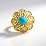 Anello in argento con Turchese Sleeping Beauty (Ornaments by de Melo)