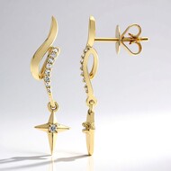 Gouden oorbellen met SI2 (H) Diamanten (de Melo Gold)