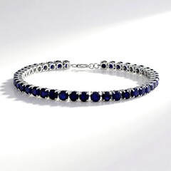 Bracelet en argent et Saphir bleu de Madagascar