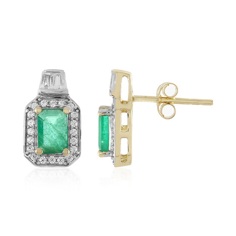 Boucles d'oreilles en or et Emeraude du Brésil (Adela Gold)
