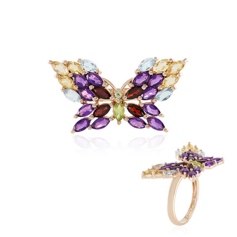 Anillo en plata con Amatista de Zambia