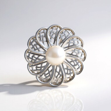 Ciondolo in argento con Perla d'Acqua Dolce Bianca (Ornaments by de Melo)