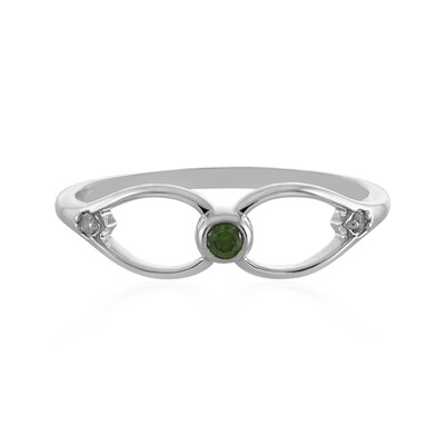 Grüner I3 Diamant-Silberring