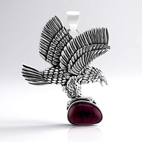 Ciondolo in argento con Turchese Kingman Mohave Porpora (Jones Lee)