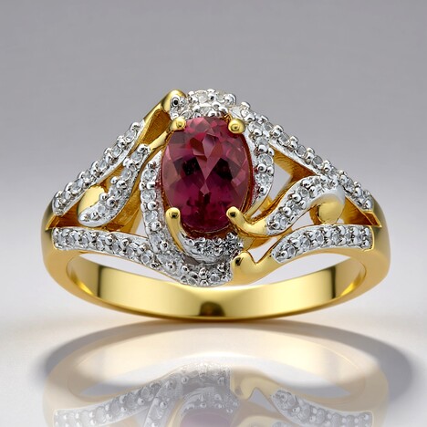 Bague en or et Tourmaline rose du Brésil  (Rifkind 1894 Collection)