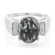 Schneeflocken-Obsidian-Silberring