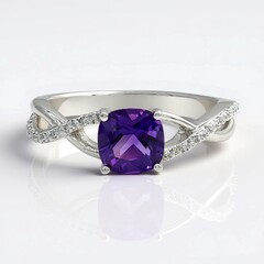 Anello in argento con Ametista Boliviana