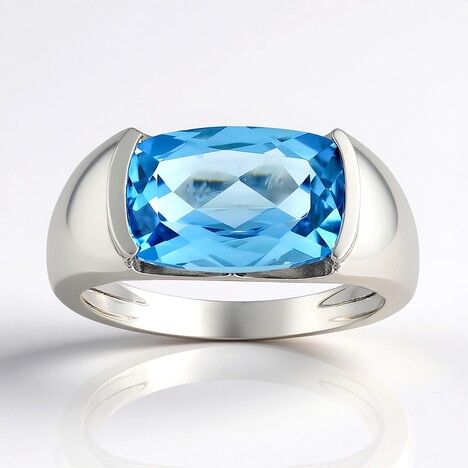 Bague en argent et Topaze de Marambaia (de Melo)