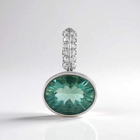 Ciondolo in argento con Fluorite Verde (MONOSONO COLLECTION)