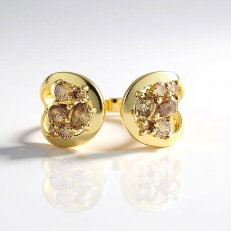 Anello in oro con Diamante Champagne I2 (de Melo Gold)