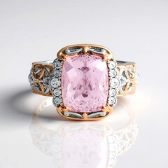 Anello in argento con Kunzite Brasiliana (Gems en Vogue)