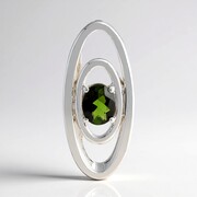 Brazilian Green Tourmaline Silver Pendant (Pallanova)