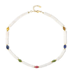 Zilveren halsketting met saffieren