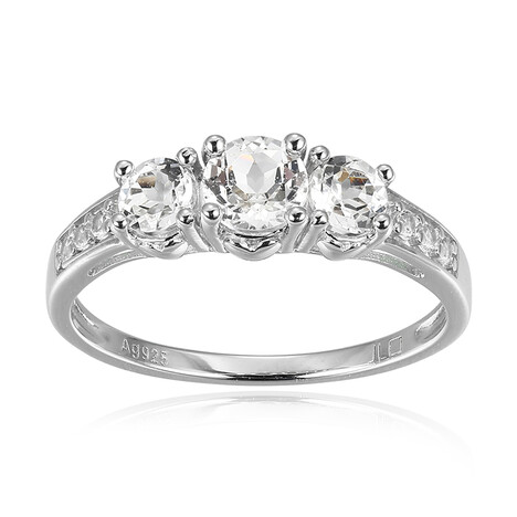 Weißer Topas-Silberring