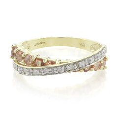 Bague en or et Saphir Padparadscha non chauffé