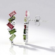 Boucles d'oreilles en argent et Tourmaline