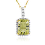 Zilveren halsketting met een Ouro Verde kwarts (Gems en Vogue)