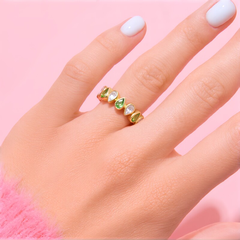 9K Tanzanian Tsavorite Gold Ring (de Melo Gold)