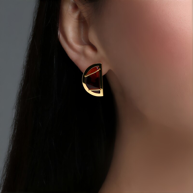 Baltischer Cognac-Bernstein-Silberohrringe (dagen)