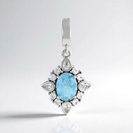 Pendentif en argent et Aigue-marine du Brésil