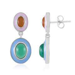 Pendientes en plata con Ágata verde