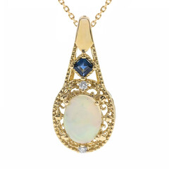 Collier en or et Opale Welo AAA